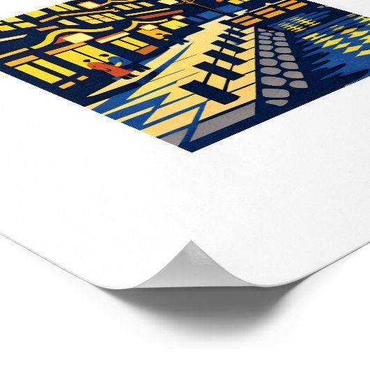 A Moonlit Waterside Town Poster (Hoek)