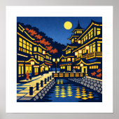 A Moonlit Waterside Town Poster (Voorkant)