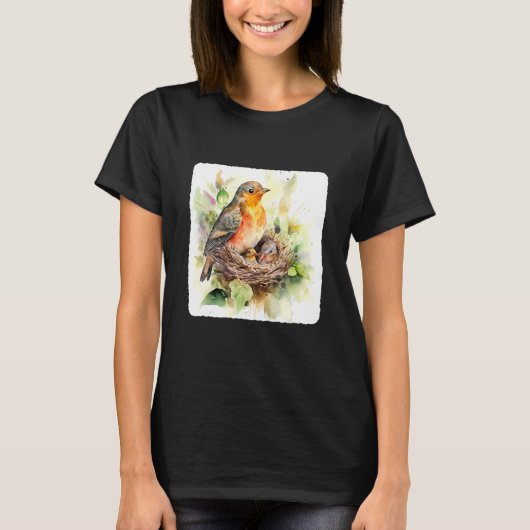 A Mother Bird Feeding Her Chicks Bird Feeding Youn T-shirt (Voorkant)