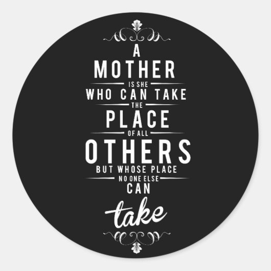 A Mother is she who can take Ronde Sticker (Voorkant)