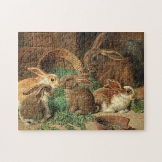 A Mother Rabbit and her Young by Alfred Barber Legpuzzel (Horizontaal)