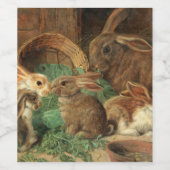 A Mother Rabbit and her Young by Alfred Barber Wijn Etiket (Enkel label)