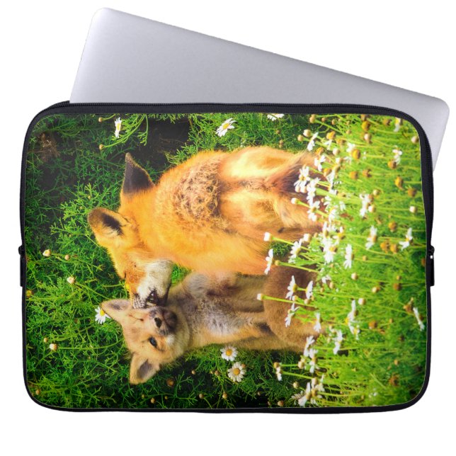 A Mother's Kiss Wildlife Nature Art Print Laptop Sleeve (Voorkant)