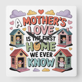 A Mother's Love Is The First Home We Ever Know Vierkante Klok