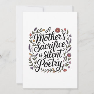 A Mother's Sacrifice Is Silent Poetry Kaart