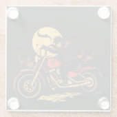 a motorbiker glass coaster glazen onderzetter (Achterkant)
