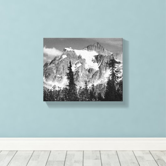 A Mountain in the North Cascades National Park Canvas Afdruk (Insitu (Houten vloer))