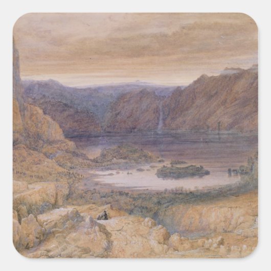 A Mountain Lake, Noorwegen, c.1827 Vierkante Sticker (Voorkant)
