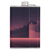 A mountain sunset illustration heupfles (Achterkant)