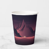 A mountain sunset illustration papieren bekers (Achterkant)
