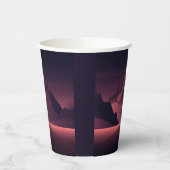 A mountain sunset illustration papieren bekers (Links)