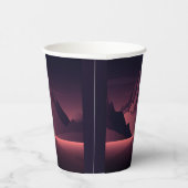 A mountain sunset illustration papieren bekers (Rechts)