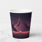 A mountain sunset illustration        papieren bekers (Voorkant)