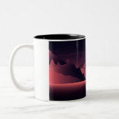 A mountain sunset illustration tweekleurige koffiemok (Links)