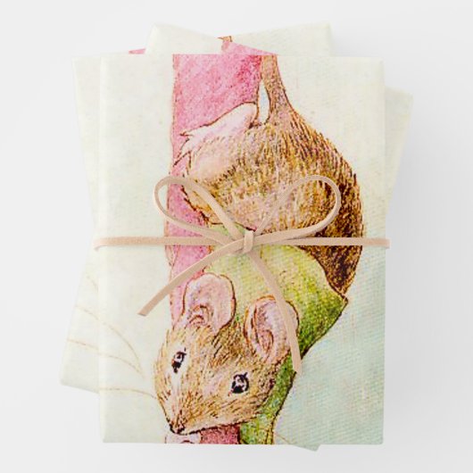“A Mouse Ran Down the Bell Rope” by Beatrix Potter Inpakpapier Vel (In situ)