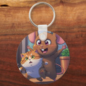 A mouse threatening a cat Sleutelhanger (Voorkant)