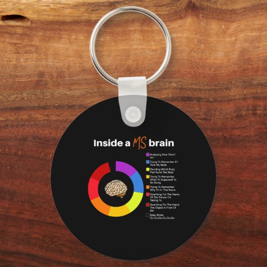 A MS Brain Multiple Sclerosis Awareness Chart Sleutelhanger (Voorkant)