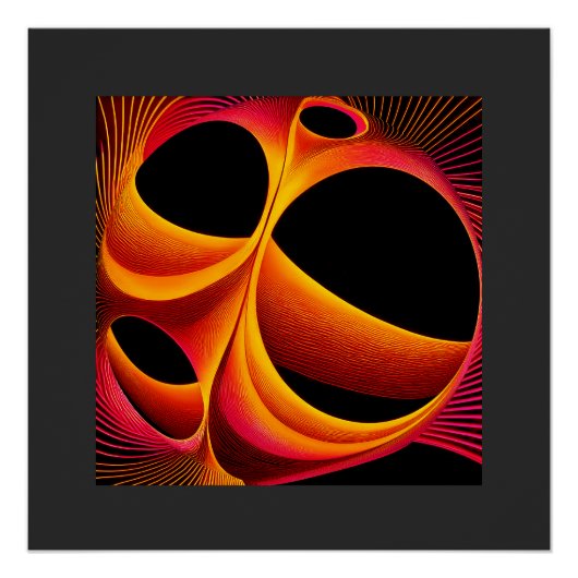 A Much Manipulated Mandelbrot Fractal Square Perfect Poster (Voorkant)