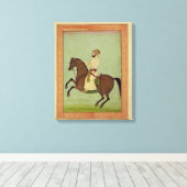 A Mughal Noble on Horseback, c.1790, van de Larg Canvas Afdruk (Insitu (Houten vloer))