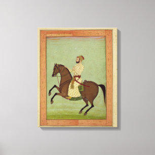 A Mughal Noble on Horseback, c.1790, van de Larg Canvas Afdruk