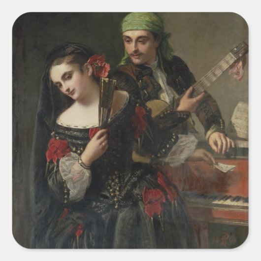A Music Lesson, Sevilla Vierkante Sticker (Voorkant)