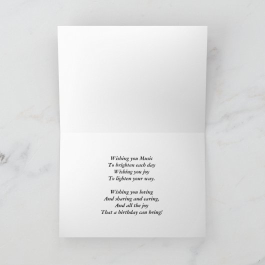 A musical birthday card with a violin kaart (Binnen)