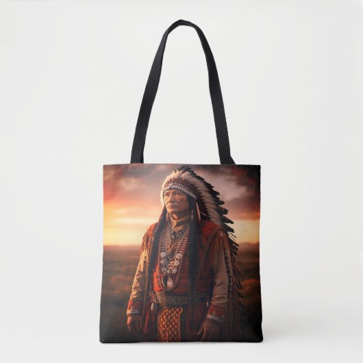 A Native American Indian Chief on a Shoulder Tote Bag (Voorkant)