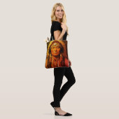 A Native American Indian Chief on a Shoulder Tote Bag (Op model)