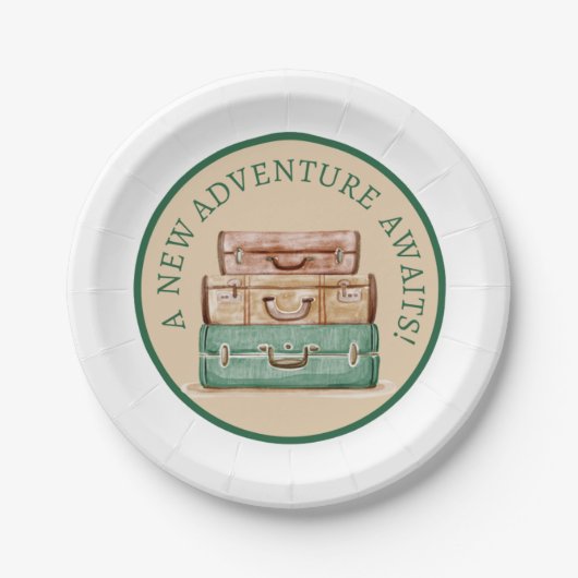A New Adventure Awaits Papaer Plates Papieren Bordje (Voorkant)