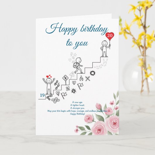 A New Age, A New Path, Birthday Kaart (Gele Bloem)