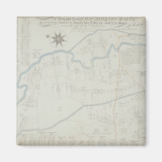 A New and Correct Map of Hackney Marsh, 1745 (lith Magneet (Voorkant)