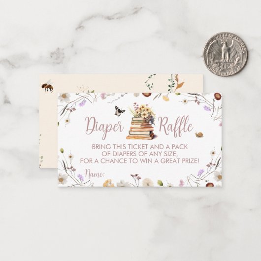 A New Chapter Baby Diaper Raffle Enclosure Card Notitiekaartje (Voorkant / Achterkant in situ)