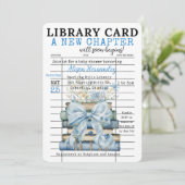 A New Chapter Baby Shower BOY Invitation Kaart (Staand voorkant)