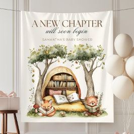 A New Chapter Baby Shower Decorations, Rustic Stor Wandkleed