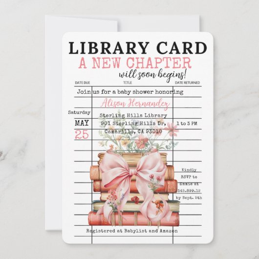 A New Chapter Baby Shower Kaart (Voorkant)