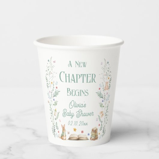 A New Chapter Baby Shower Papieren Bekers (Voorkant)