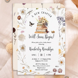A New Chapter Baby Shower Storybook Wildflower Kaart