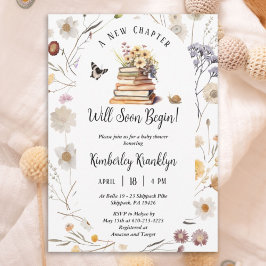 A New Chapter Baby Shower Storybook Wildflower Kaart