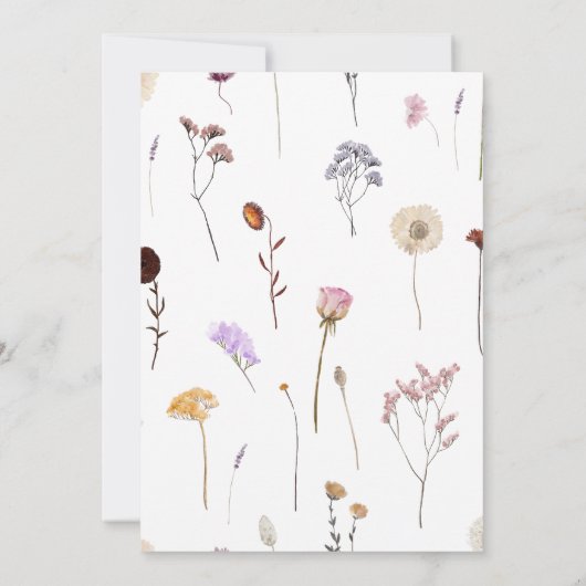 A New Chapter Baby Shower Storybook Wildflower Kaart (Achterkant)