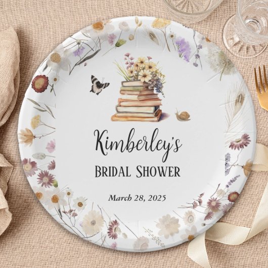 A New Chapter Baby Shower Storybook Wildflower Papieren Bordje