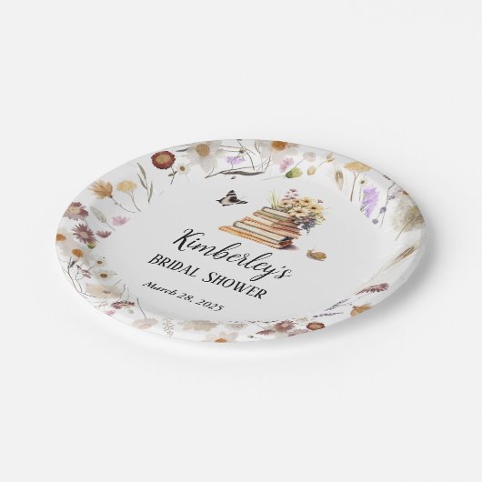 A New Chapter Baby Shower Storybook Wildflower Papieren Bordje (Gekanteld)