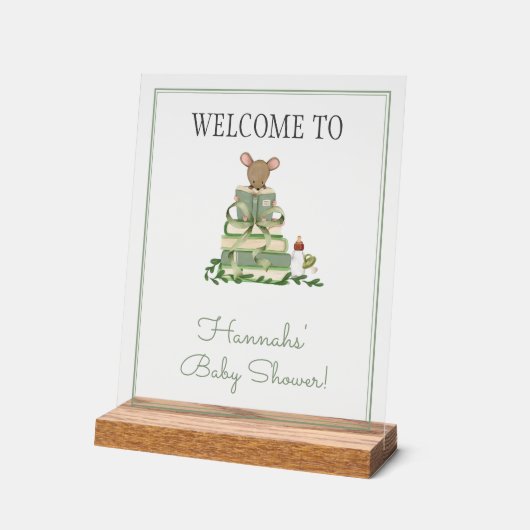 A New Chapter Baby Shower Welcome Acryl Bord (Hoek)