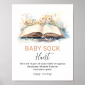 A New Chapter Baby Sock Hunt Shower Game Sign Poster (Voorkant)