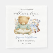 A New Chapter Begin Bear Book Baby Shower Napkin Servet (Voorkant)