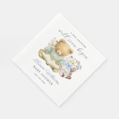 A New Chapter Begin Bear Book Baby Shower Napkin Servet (Hoek)
