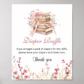 A New Chapter Begin Books Diaper Raffle Sign Poster (Voorkant)