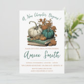 A New Chapter Begins! Autumn Pumpkin Bridal Shower Kaart (Staand voorkant)
