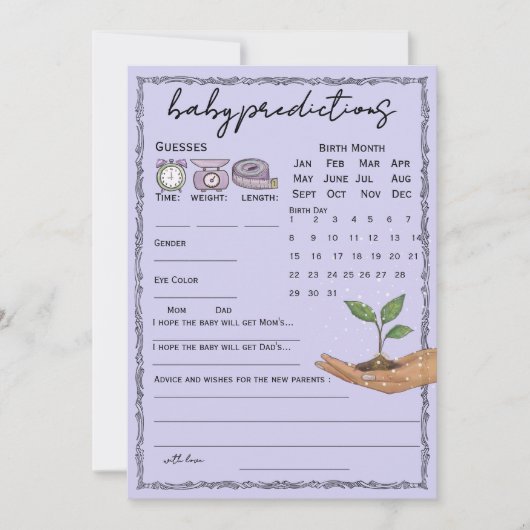 A New Chapter begins Baby Prediction Game Card Kaart (Voorkant)