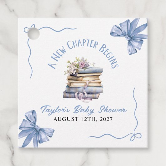 A New Chapter Begins Baby Shower  Bedankjes Labels (Voorkant)