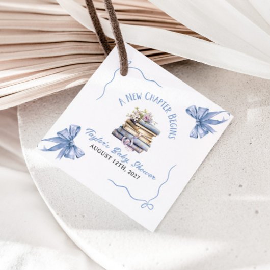 A New Chapter Begins Baby Shower  Bedankjes Labels